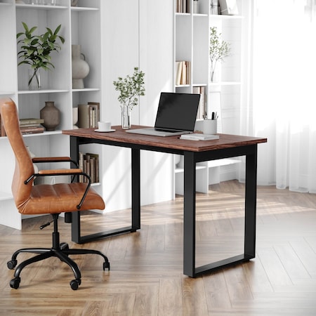 Flash Furniture Redmond 48x24 Conf Tbl w/1in. Thick Dbl Sided Laminate Tbl Top w/PVC and U-Frame Steel Bse, Walnut MT-M4824-WLT-UBF-GG